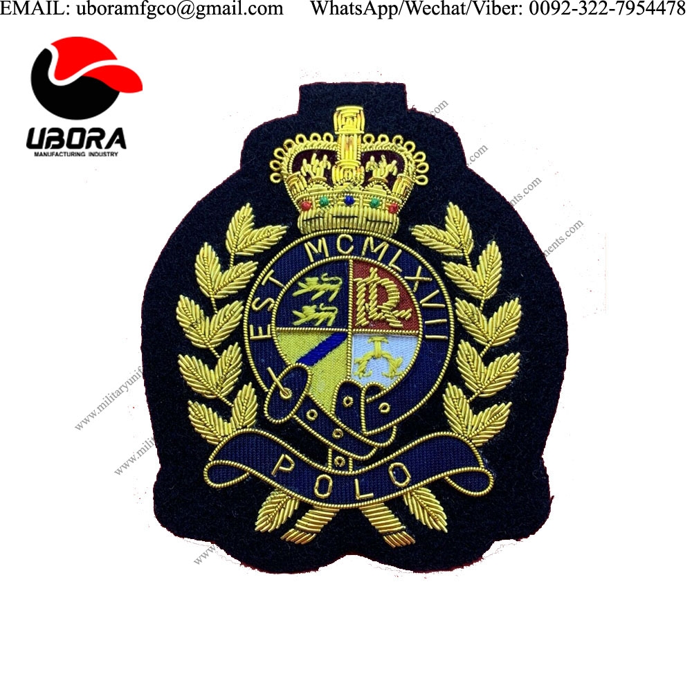 HandMade Embroider Blazer Badge Handmade Bullion And Wire Blazer Badge RLU badges, Blazer patches
